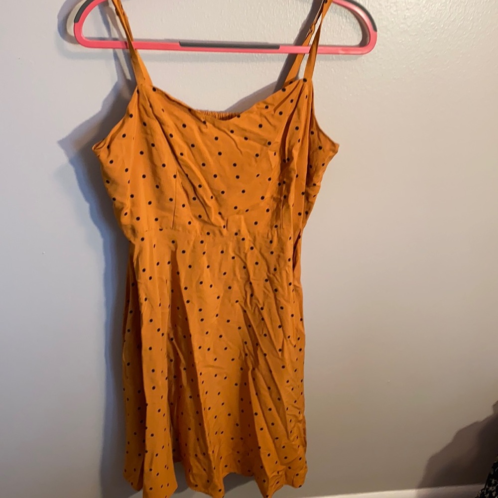 Old navy yellow& black polka dot cami dress size L